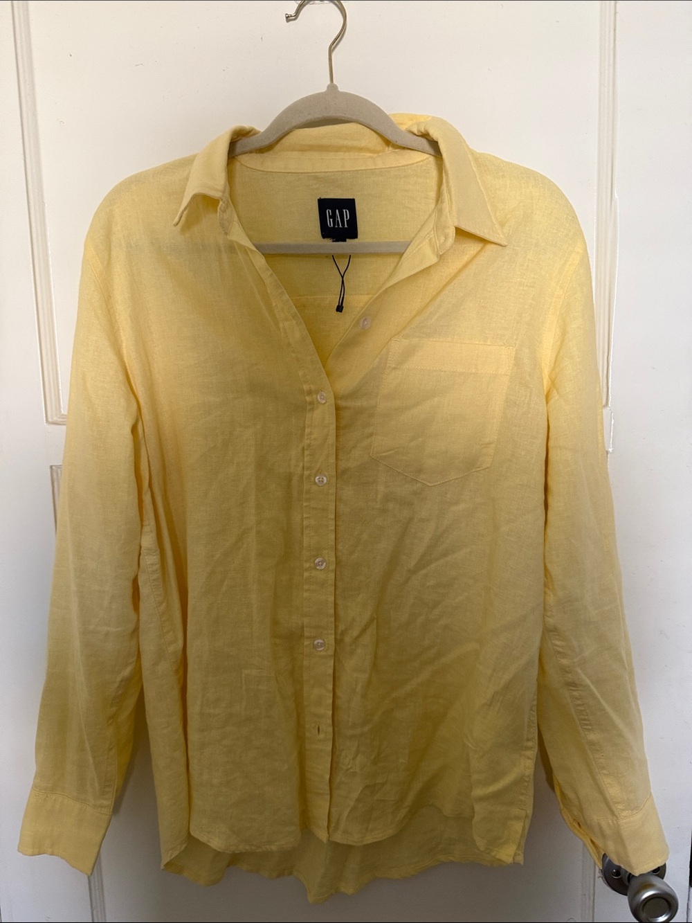 GAP  Yellow Linen Button-Down Shirt